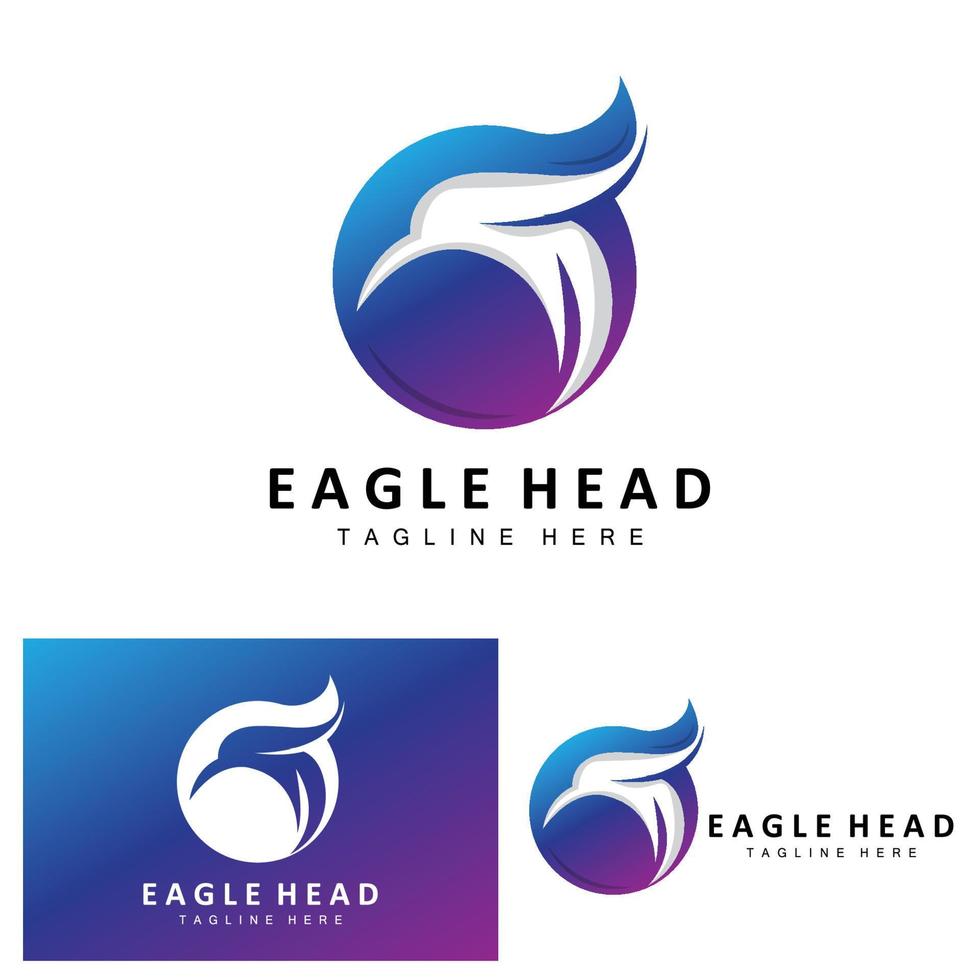 Eagle Head Logo Design, Flying Feather Animal Wings Vector, Product Brand Icon Illustration vector