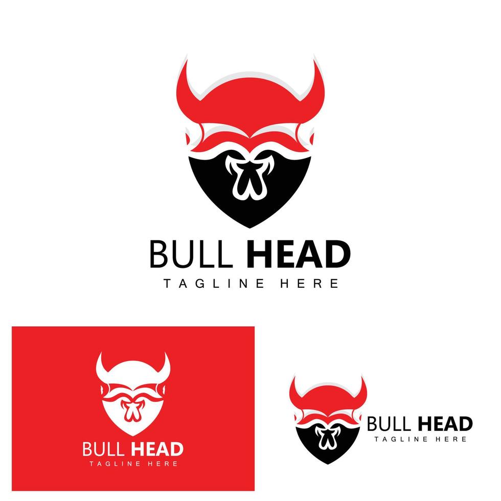 Bull Head Logo, Farm Animal Vector, Livestock Illustration, Company Brand Icon vector