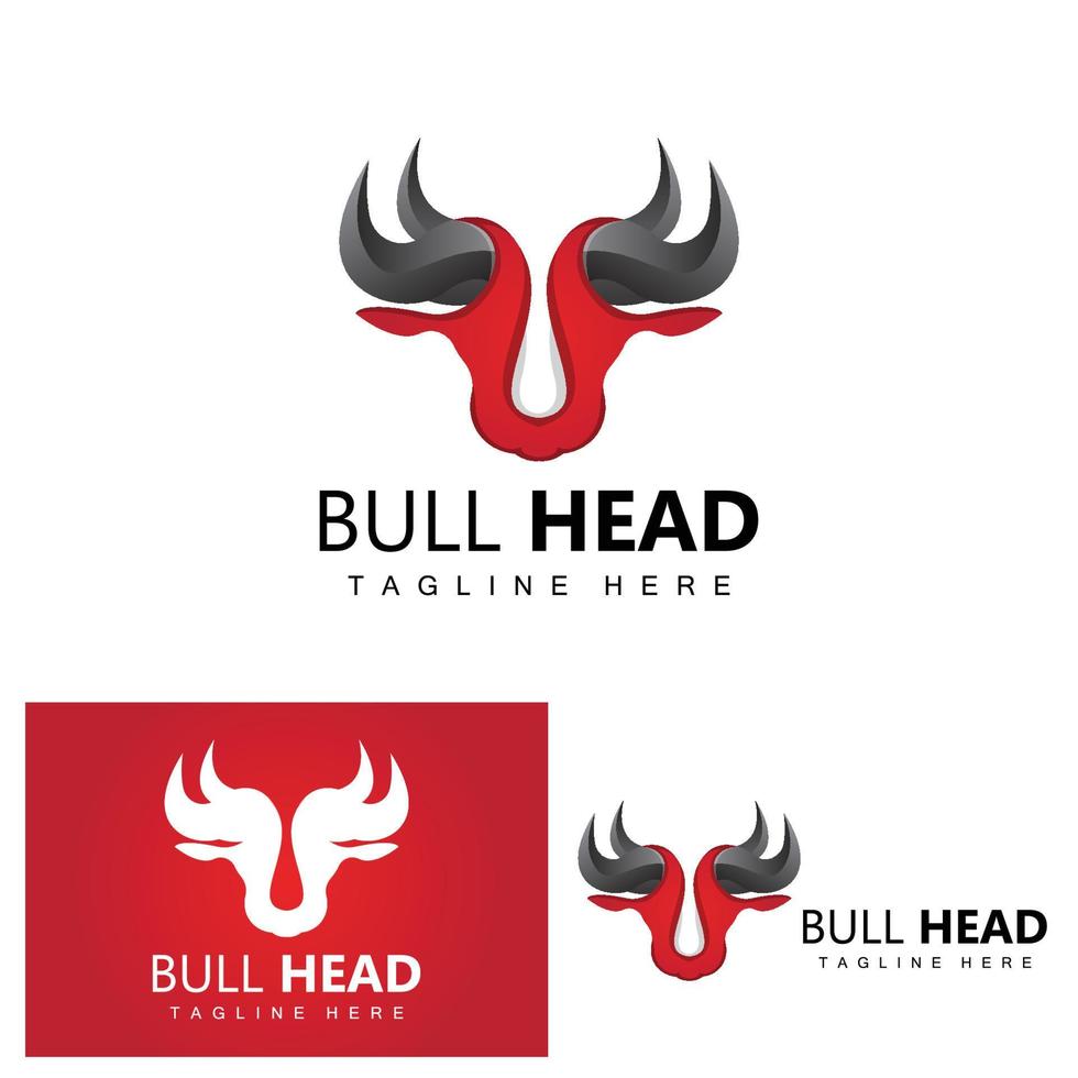 Bull Head Logo, Farm Animal Vector, Livestock Illustration, Company Brand Icon vector