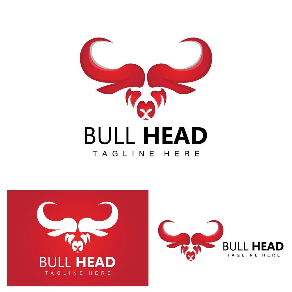 Bull Head Logo, Farm Animal Vector, Livestock Illustration, Company Brand Icon vector