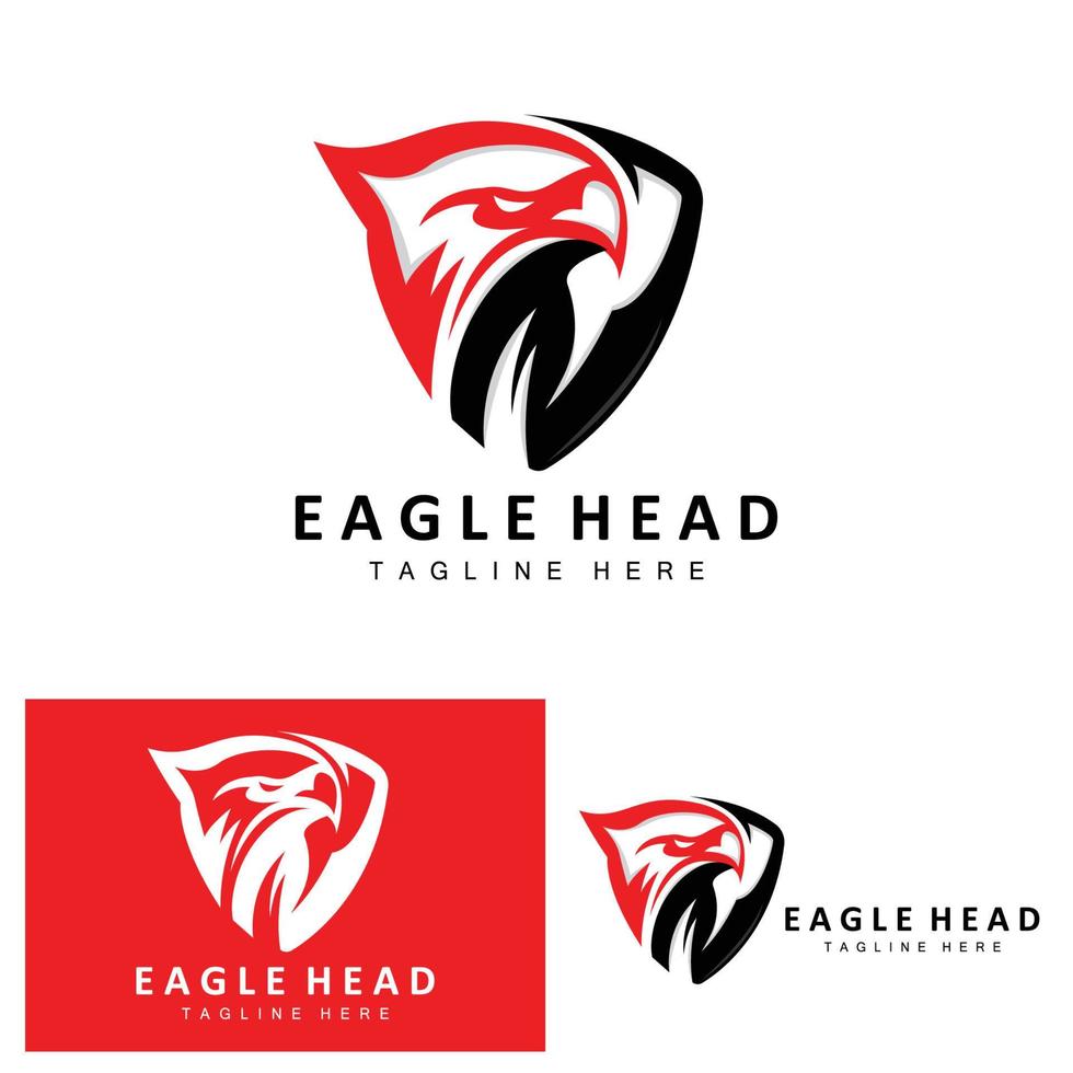 Eagle Head Logo Design, Flying Feather Animal Wings Vector, Product Brand Icon Illustration vector