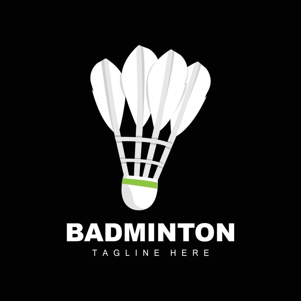 logotipo de bádminton, vector de juego deportivo con raqueta de volante, diseño de rama deportiva, icono de plantilla