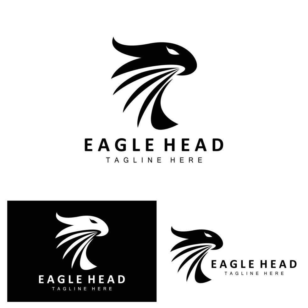 Eagle Head Logo Design, Flying Feather Animal Wings Vector, Product Brand Icon Illustration vector