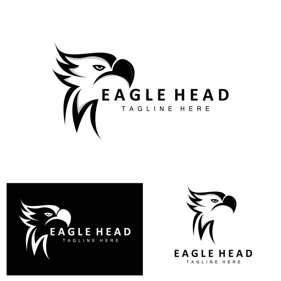 Eagle Head Logo Design, Flying Feather Animal Wings Vector, Product Brand Icon Illustration vector