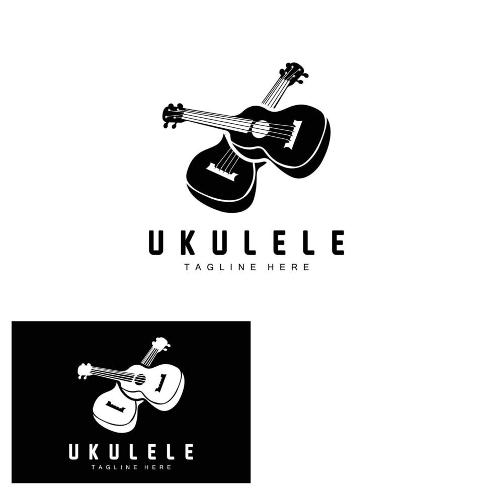 diseño de logotipo de música de ukelele minimalista, vector de guitarra de ukelele. diseño de logotipo de ukelele