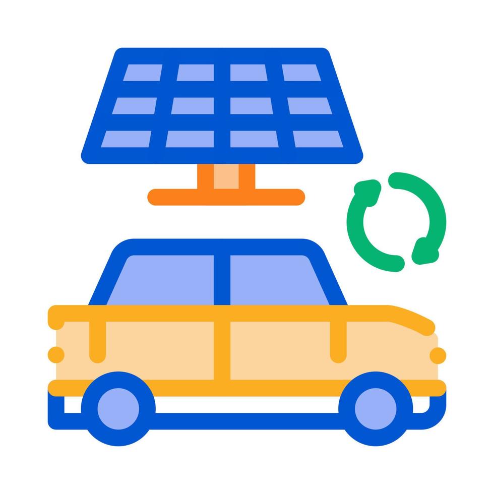 electro car solar panel icon vector outline illustration