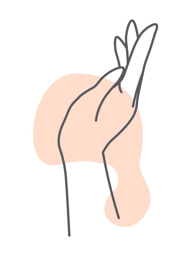Female hand, elegant palm with fingers sketch vector