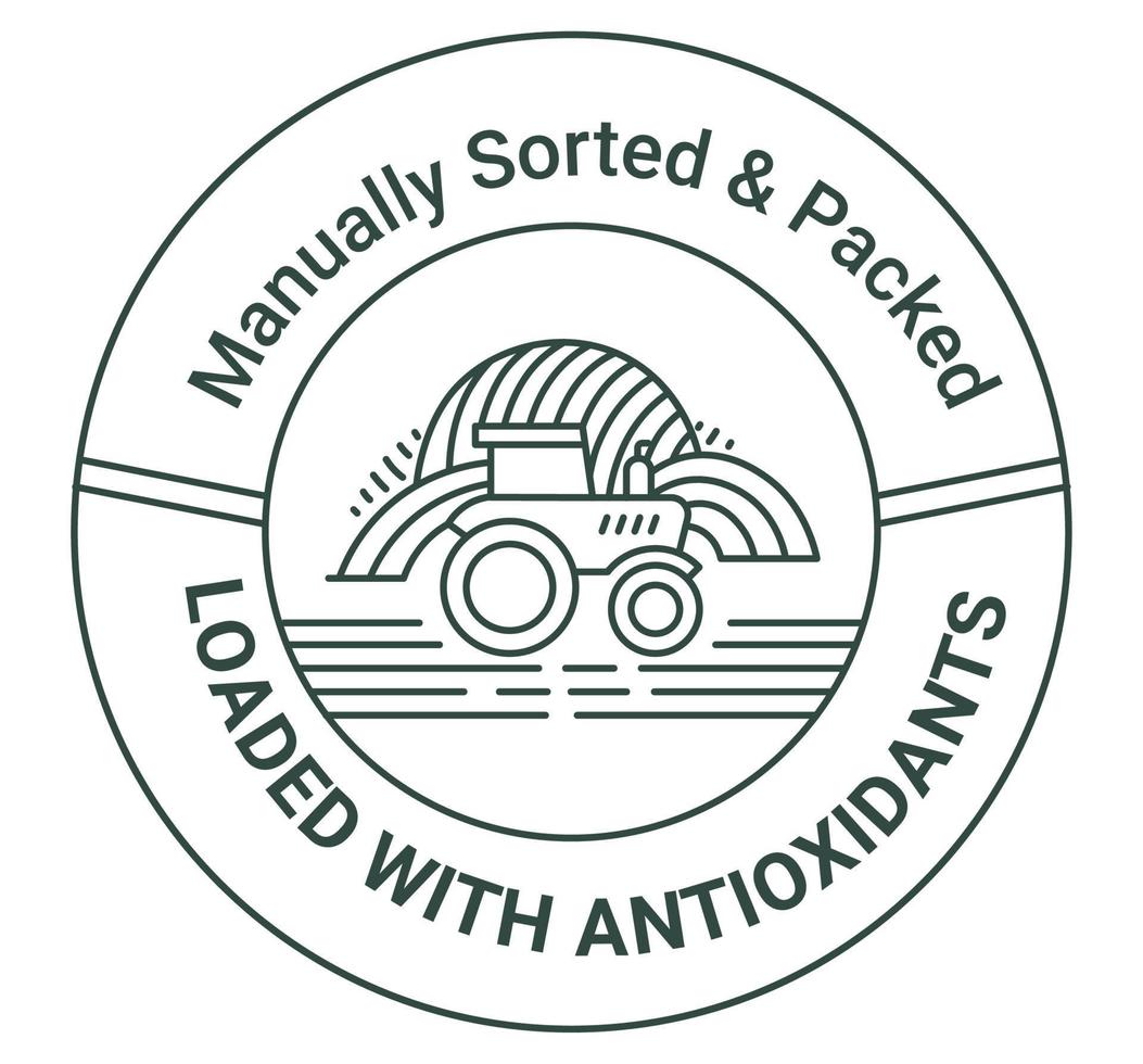 Manually sorted and packed, loaded antioxidants vector