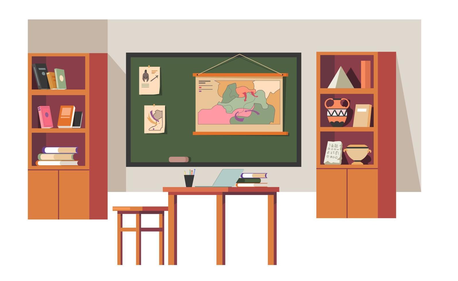 Interior design of schcool or university class vector