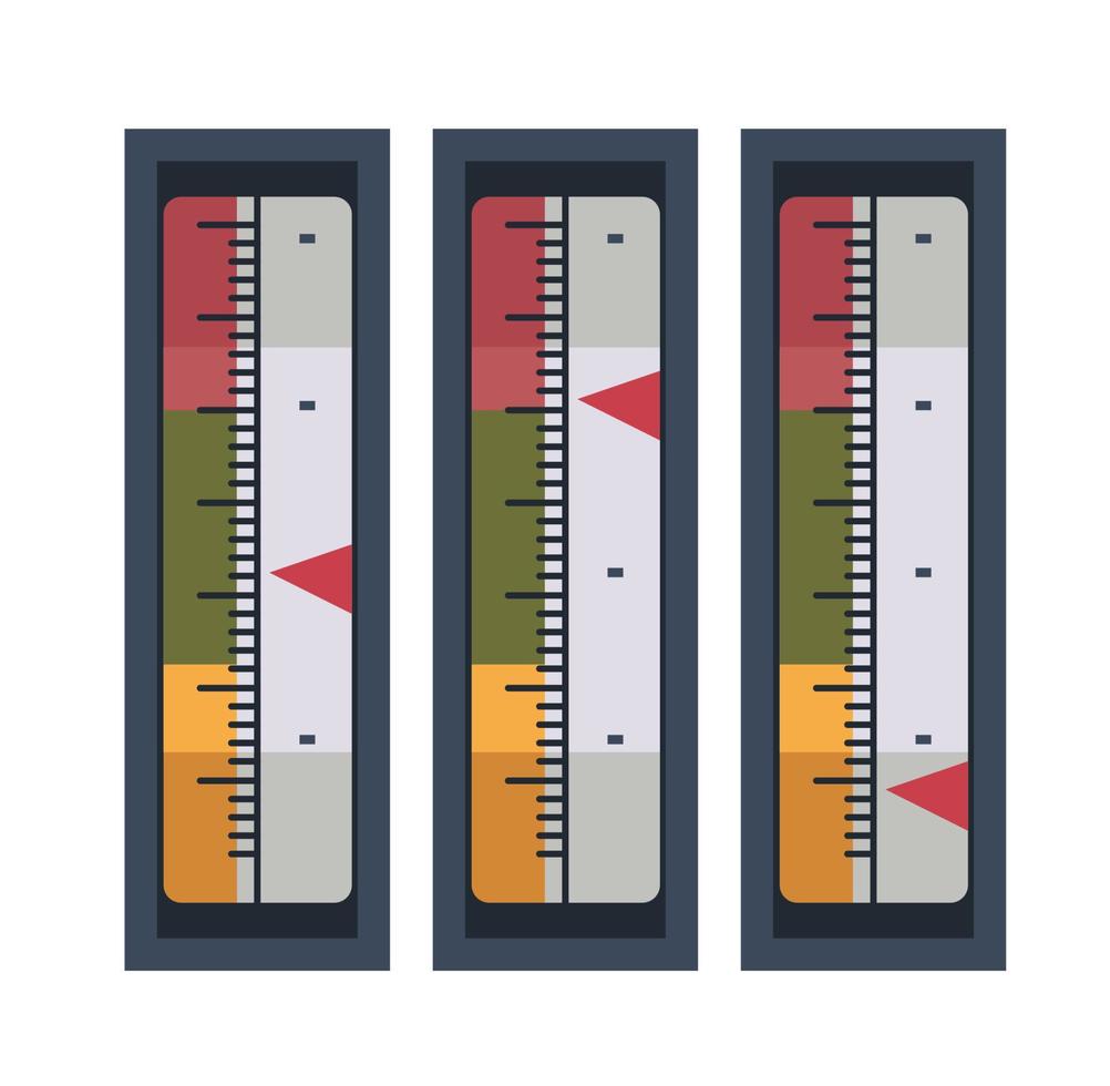 Panel with measuring tape showing results vector