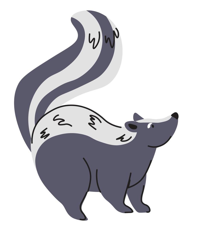 Forest animals, portrait of skunk, wilderness vector