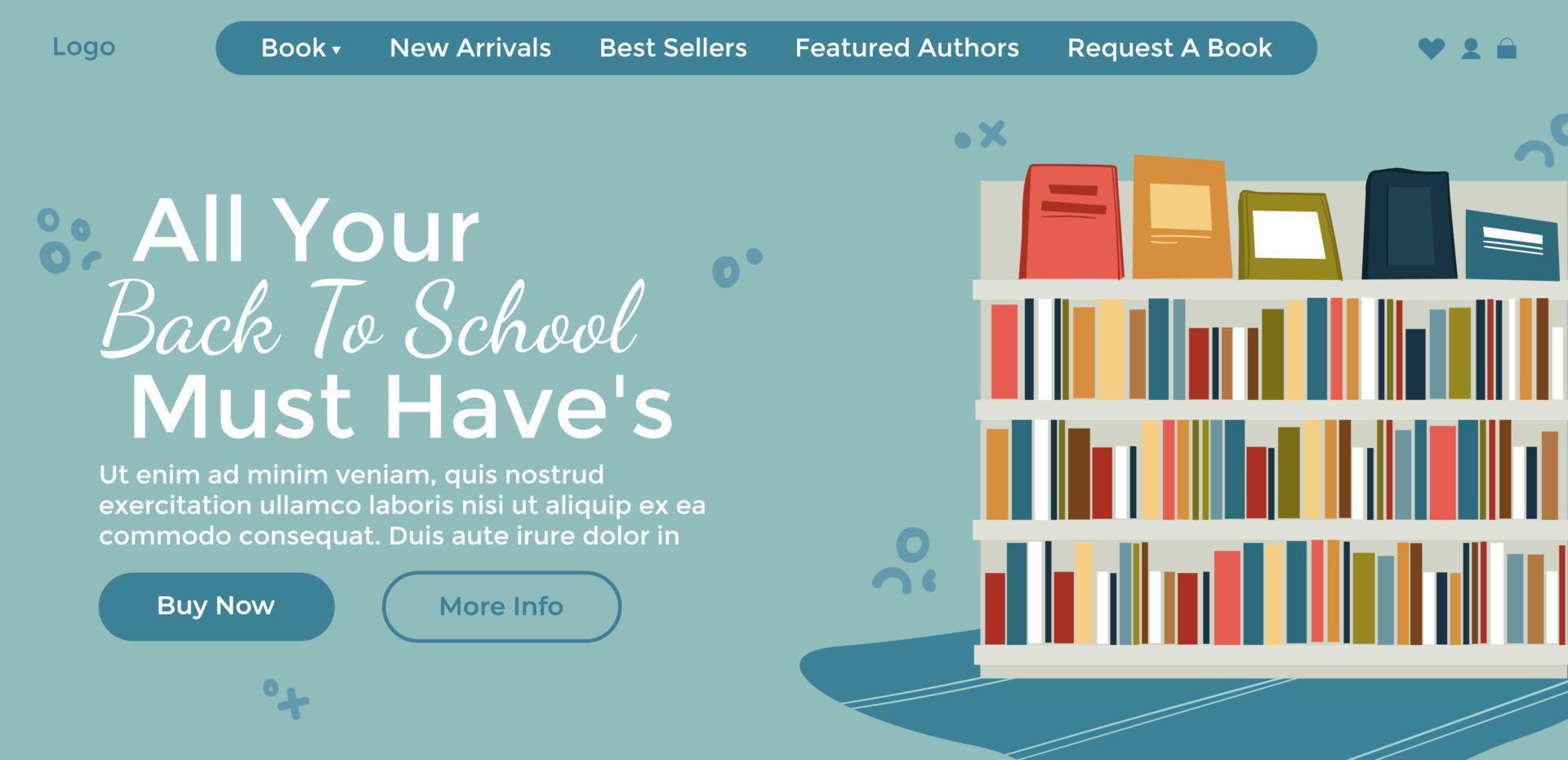 All your back to school must have, website shop vector