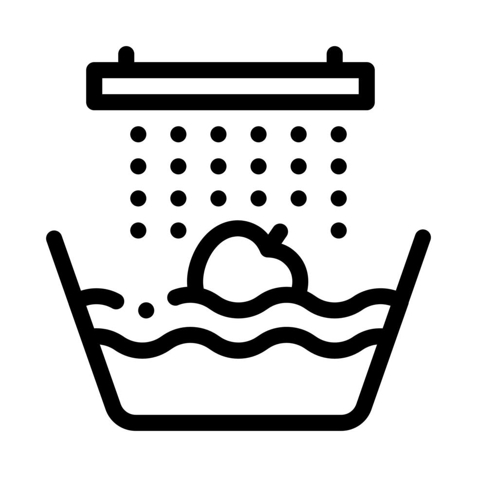 apple fruit wash icon vector outline illustration