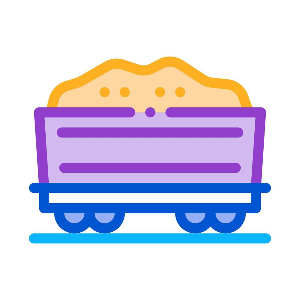 railway carriage sand transportation icon vector outline illustration