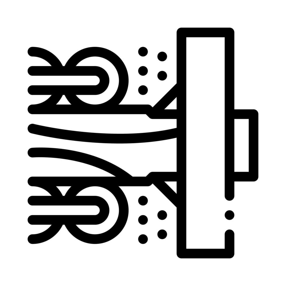 wood trunk grinding icon vector outline illustration