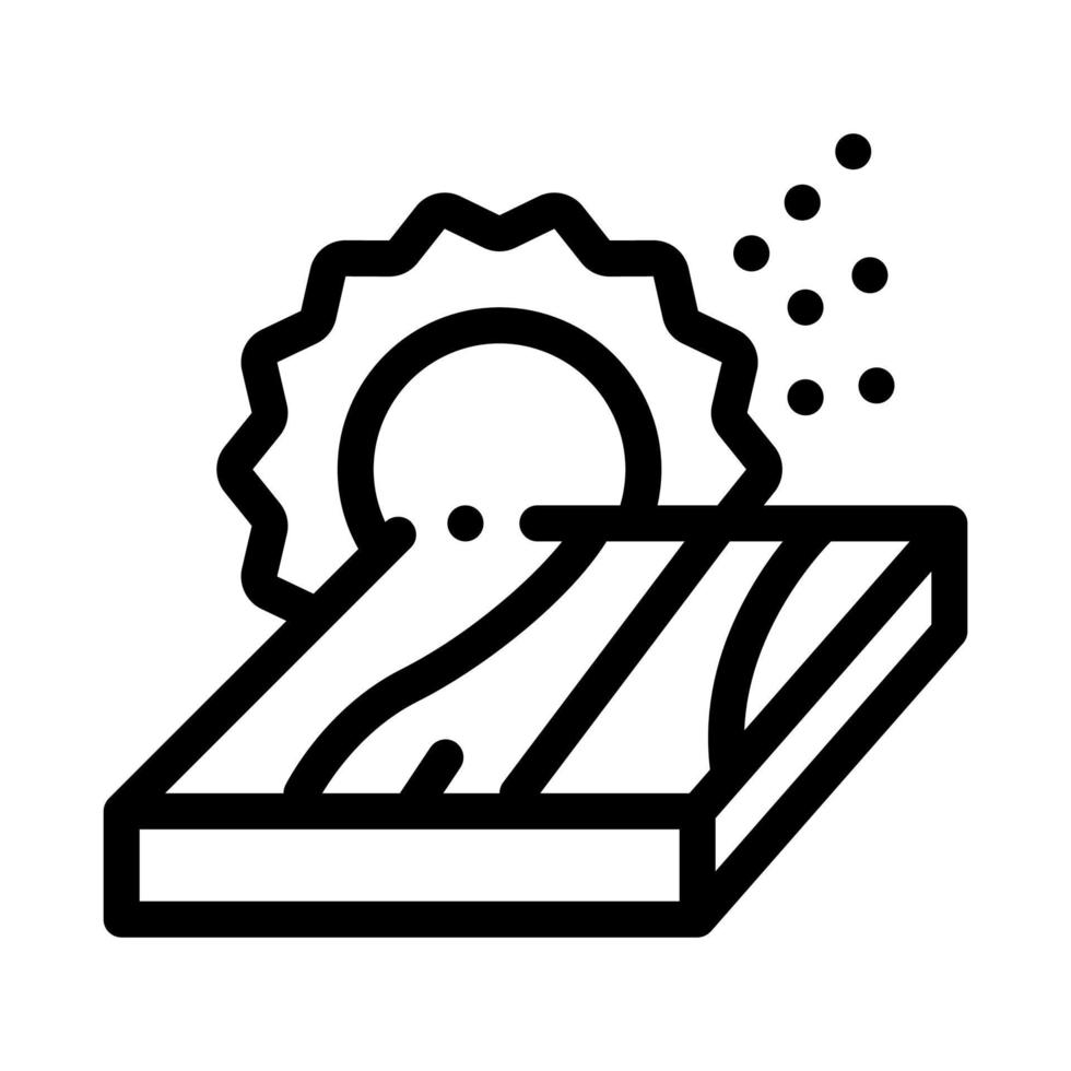 wooden plank cutting icon vector outline illustration