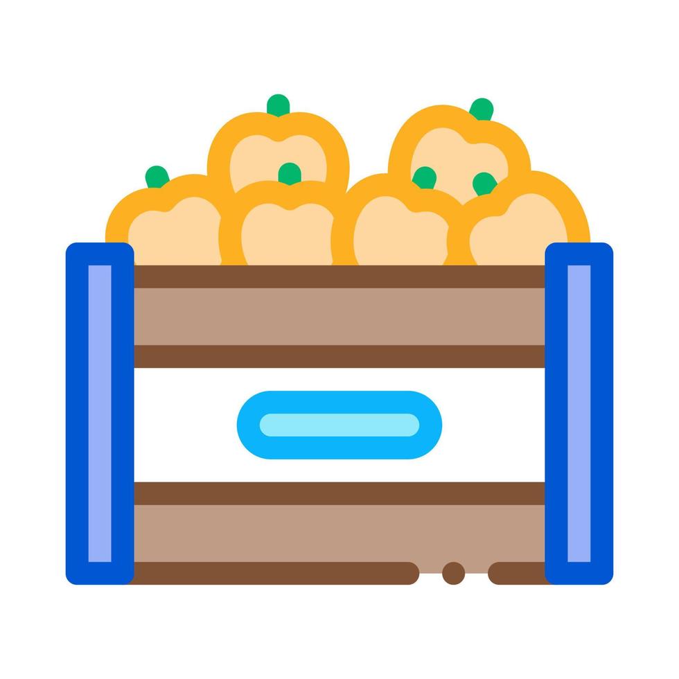 ilustración de contorno de vector de icono de contenedor de caja de fruta