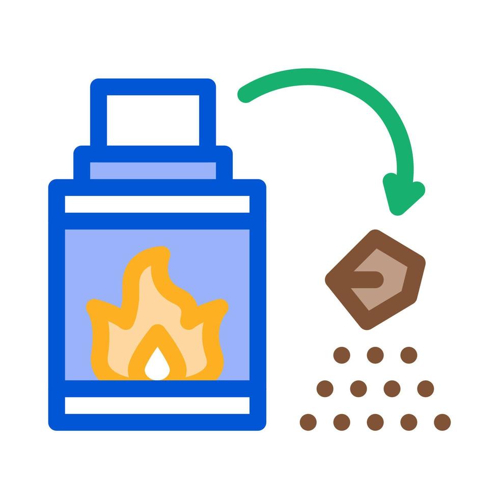 fireplace fire icon vector outline illustration