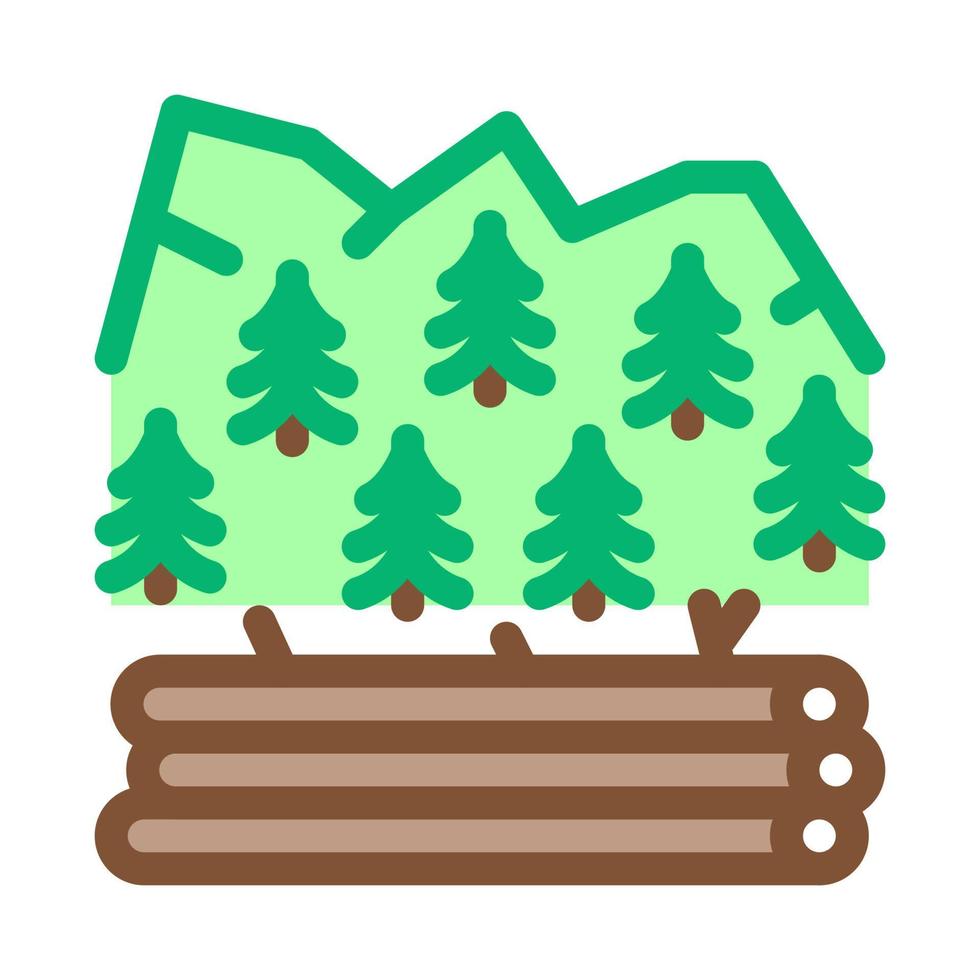 ilustración de contorno de vector de icono de bosque de tala