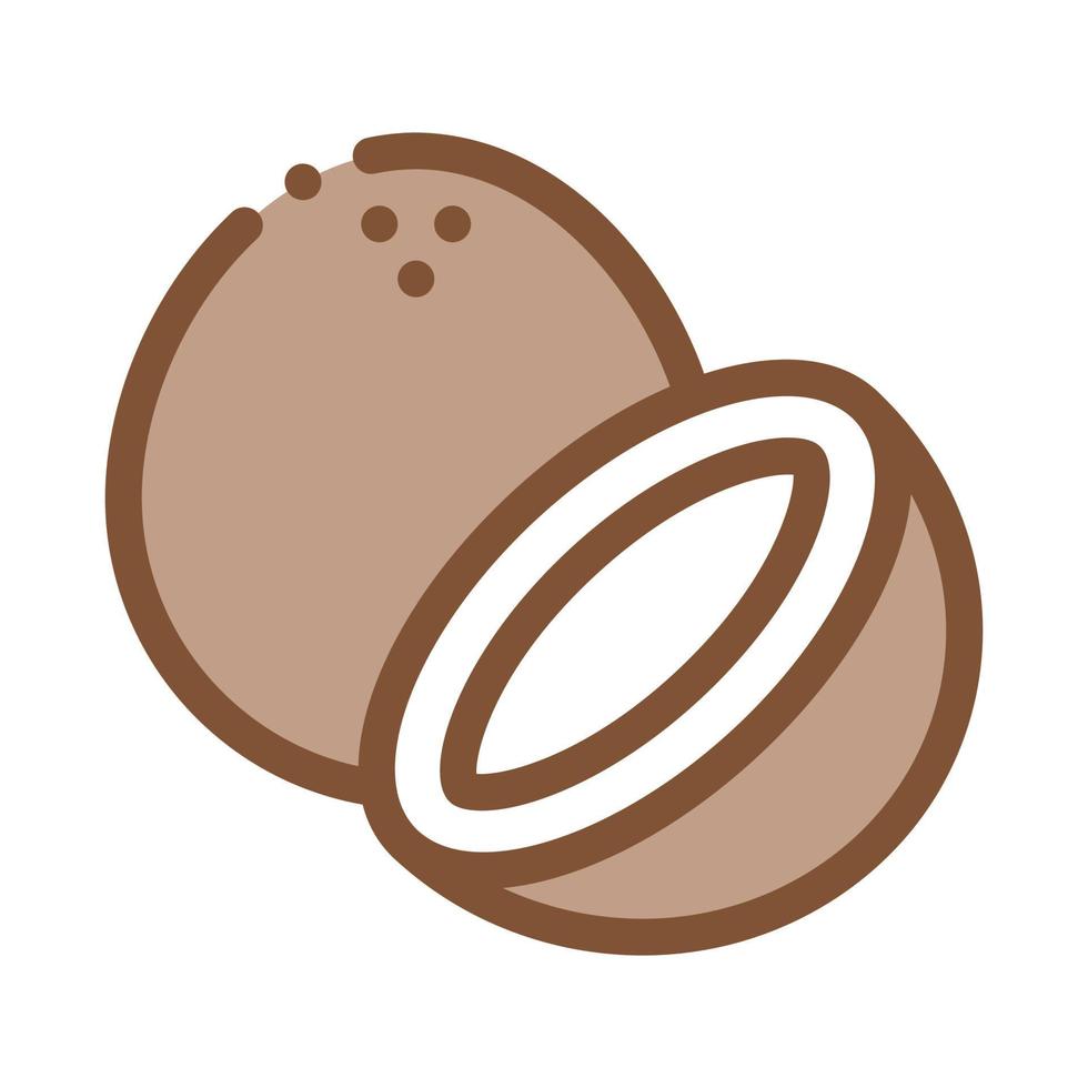 coconut nut icon vector outline illustration