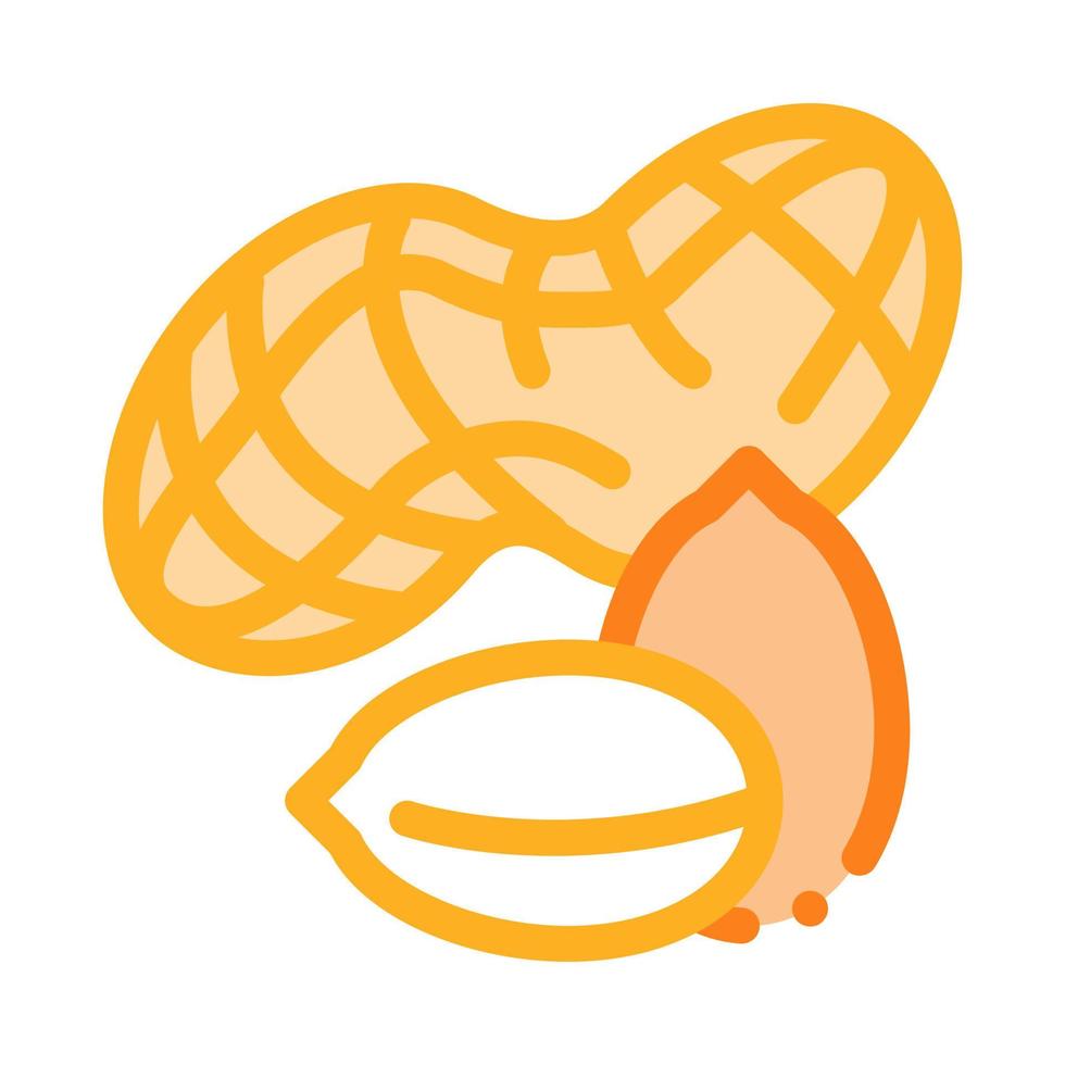 ilustración de contorno de vector de icono de nueces de maní