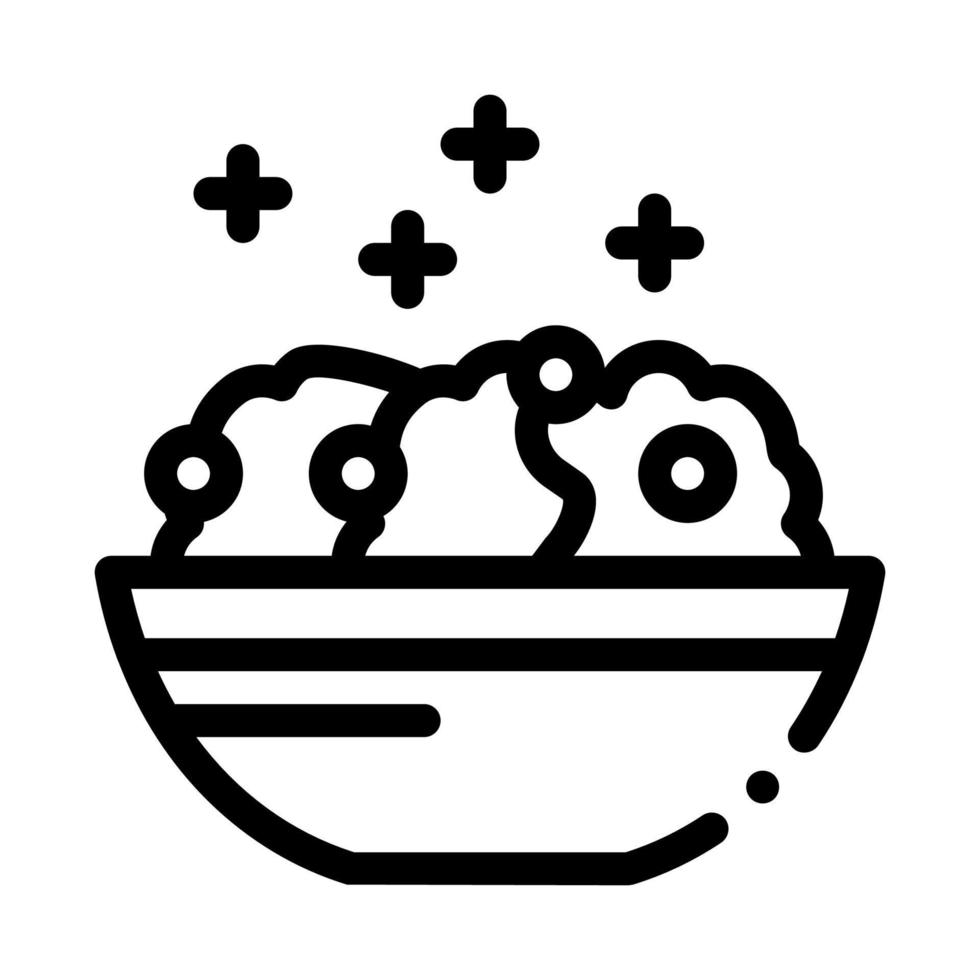 ilustración de contorno de vector de icono de plato de avena