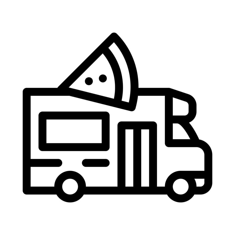 pizza street food van icon vector outline illustration