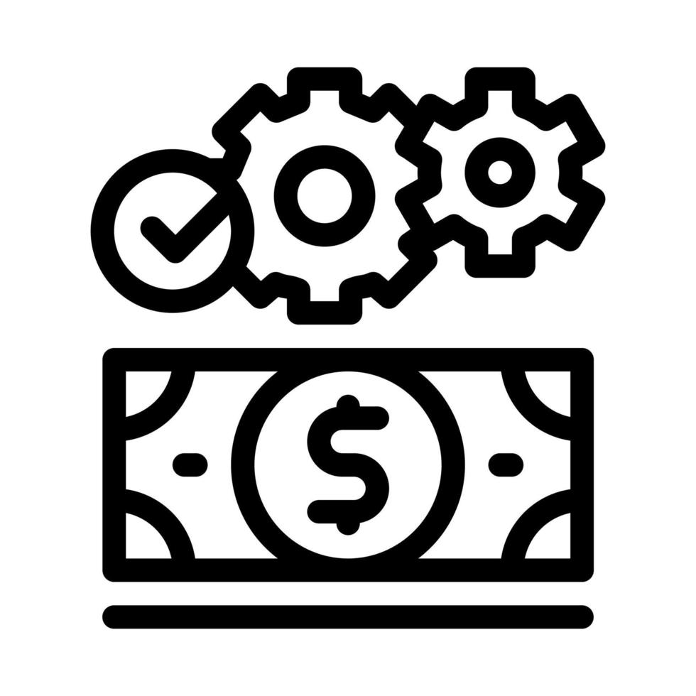 working money dollar icon vector outline illustration