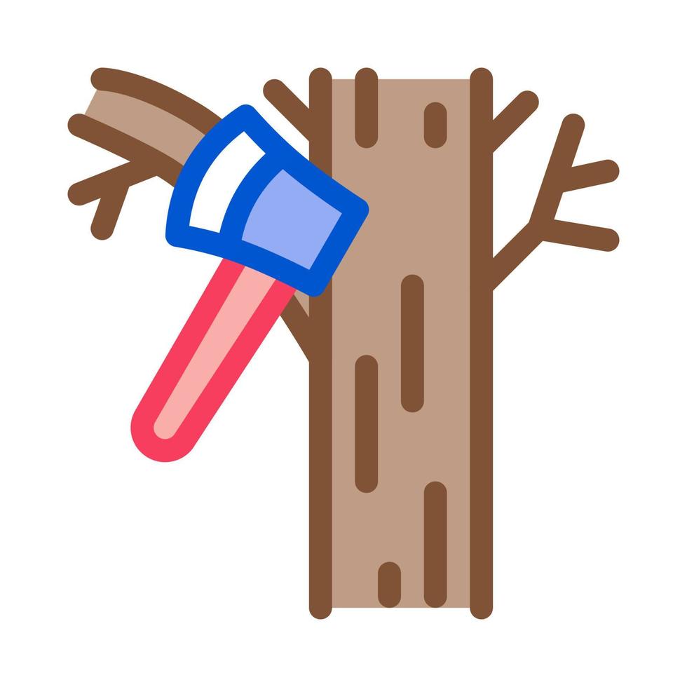 tree ax icon vector outline illustration