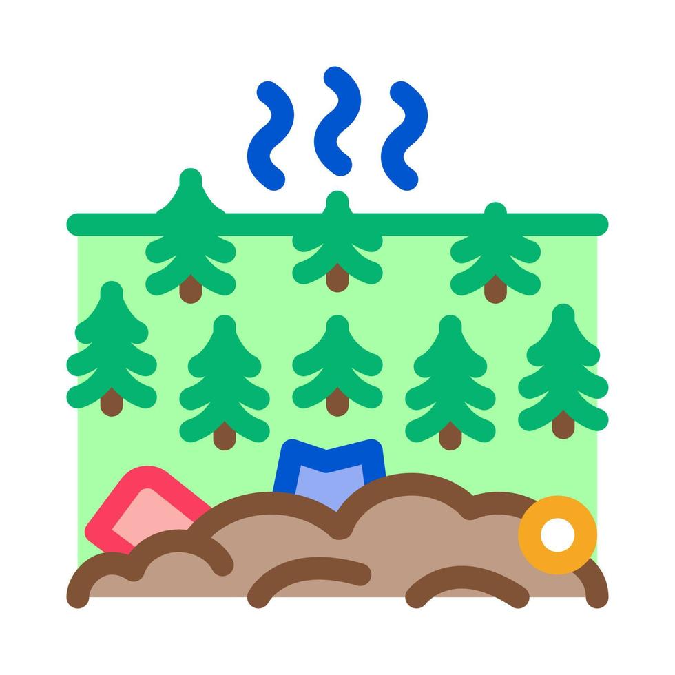 basura en bosque icono vector contorno ilustración