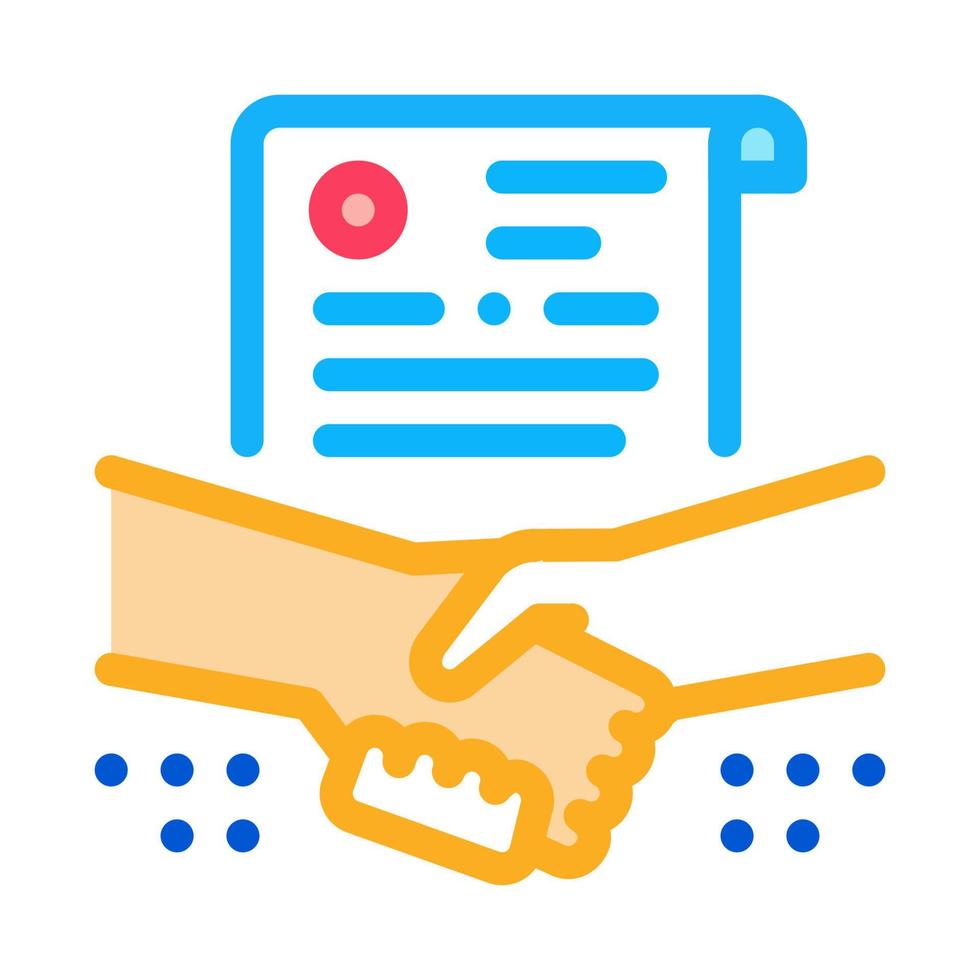 agreement contract handshake icon vector outline illustration