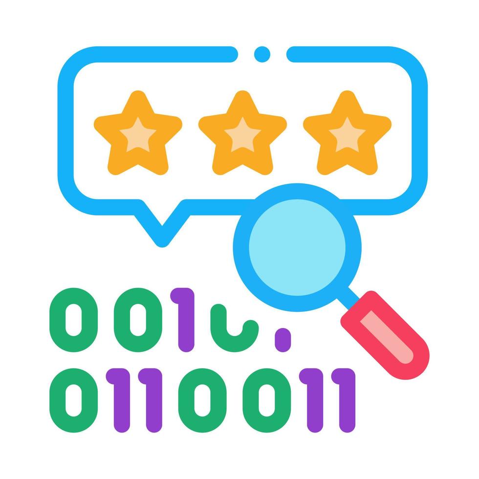 binary code research and assessment icon vector outline illustration