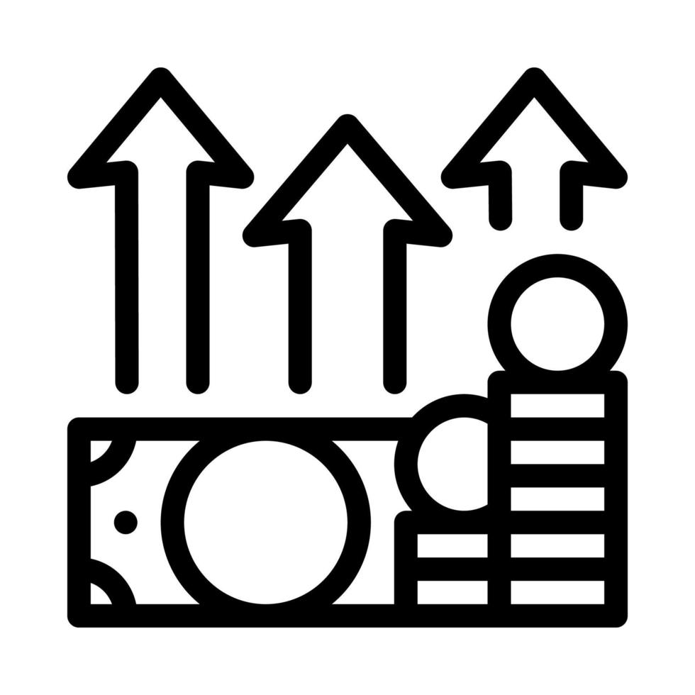 money growth arrows icon vector outline illustration