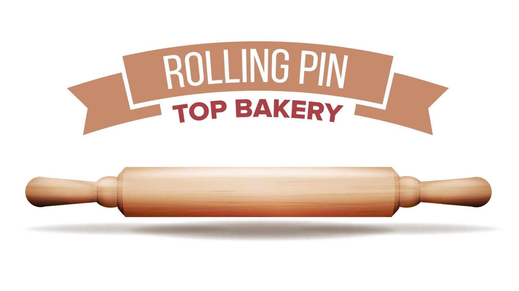 Classic Kitchen Rolling Pin Vector. Dough Equipment. Wooden Roller. Isolated Illustration vector