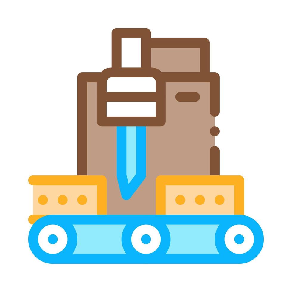 wood plank cutting machine icon vector outline illustration