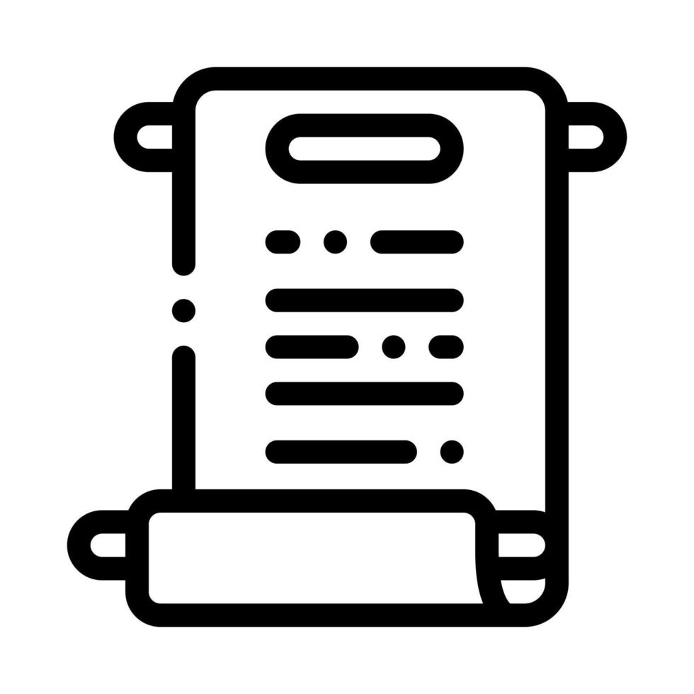 scroll of paper icon vector outline illustration