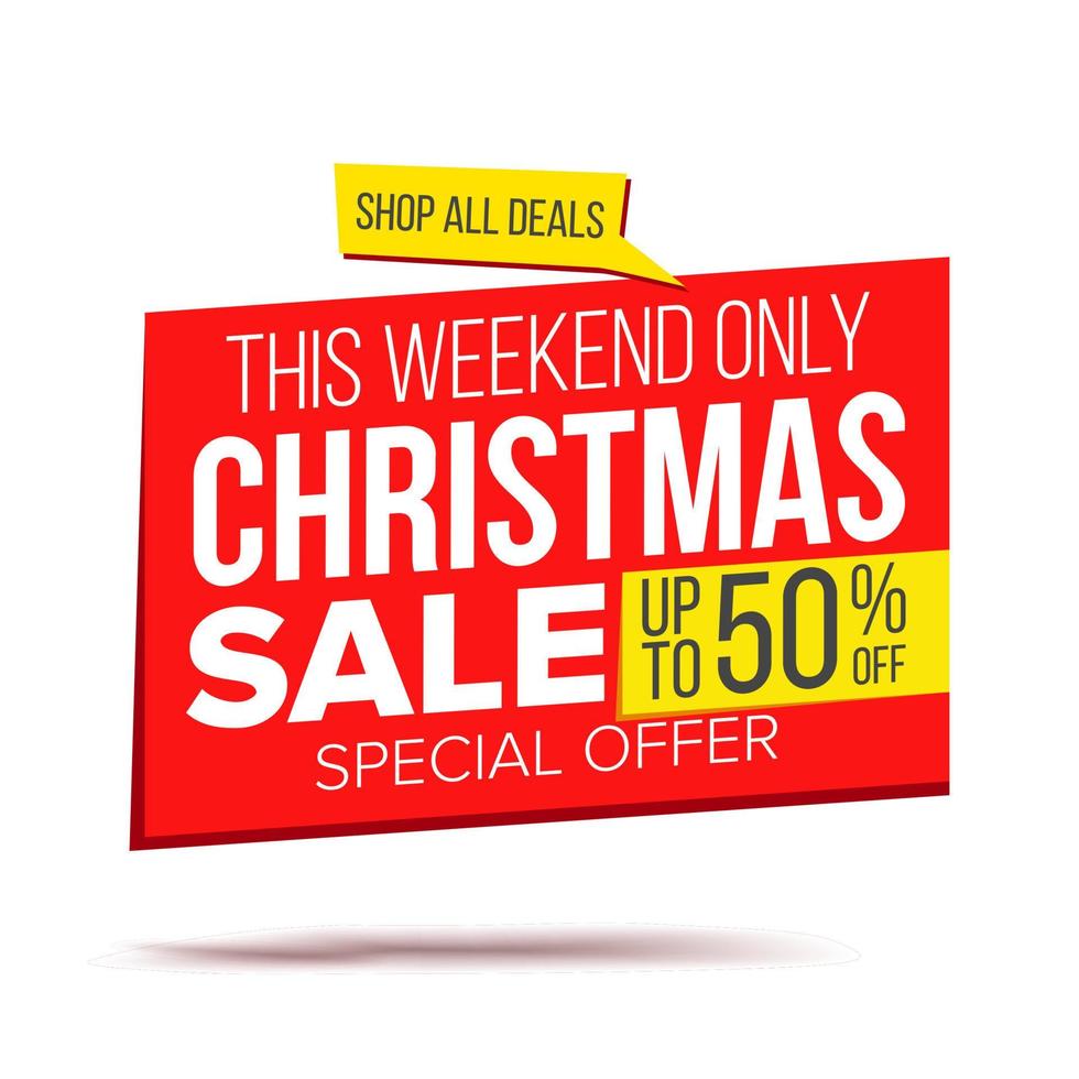 Biggest Christmas Sale Banner Vector. Sale background. Isolated On White Illustration vector