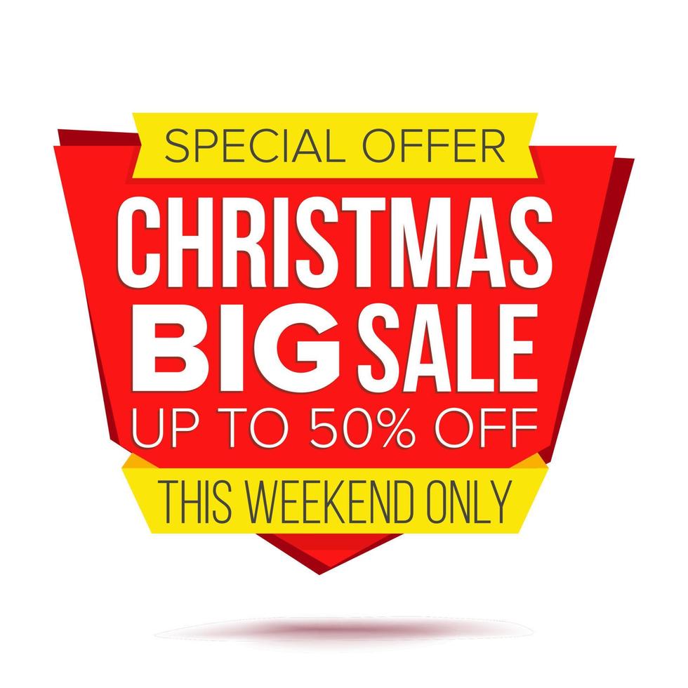 Christmas Discount Special Offer Sale Banner Vector. Isolated Illustration vector