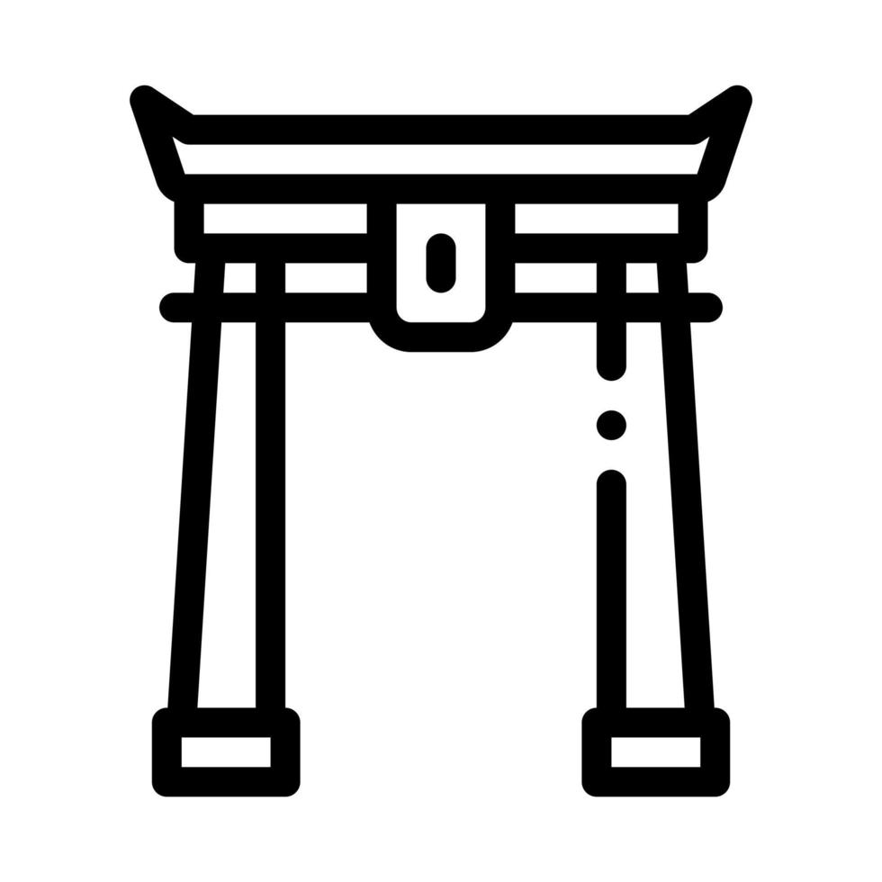 chinese arch with columns icon vector outline illustration