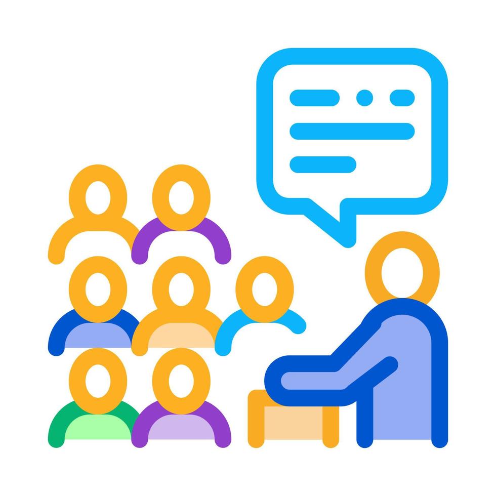 speaker talk from tribune icon vector outline illustration