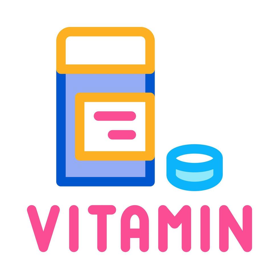 ilustración de contorno de vector de icono de paquete de píldoras de vitamina