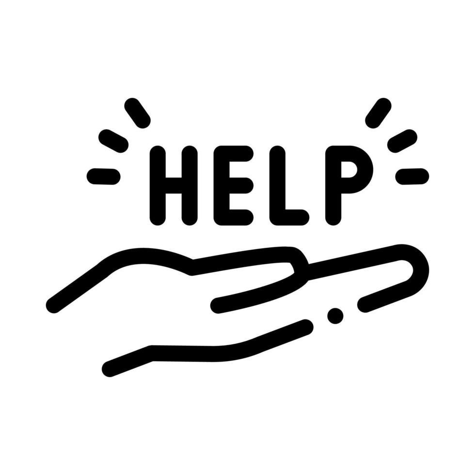 help on palm icon vector outline illustration