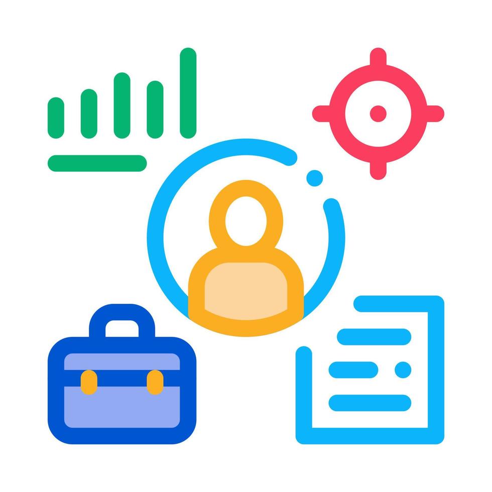 human worker business target icon vector outline illustration