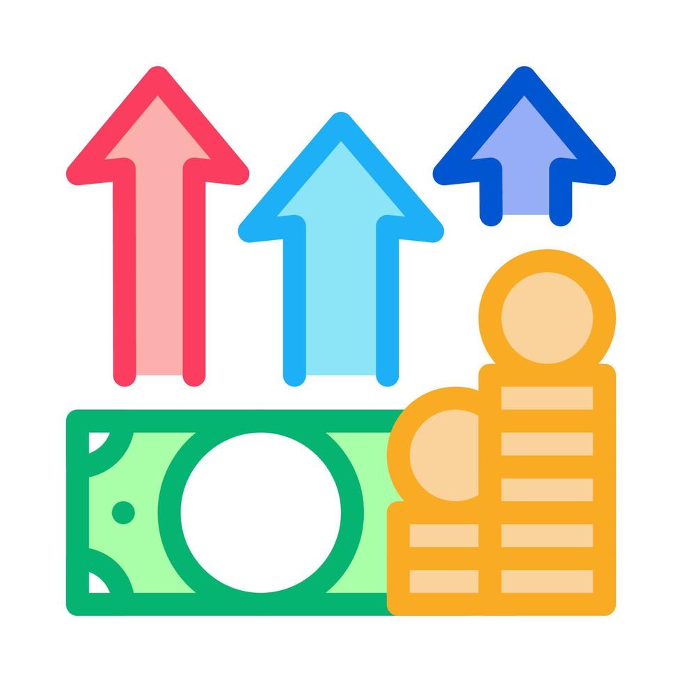 money growth arrows icon vector outline illustration