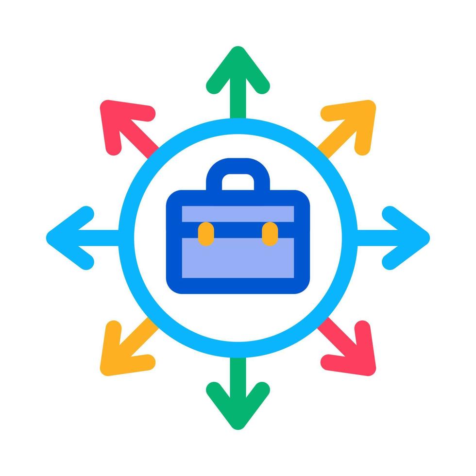 case and arrows different directions icon vector outline illustration