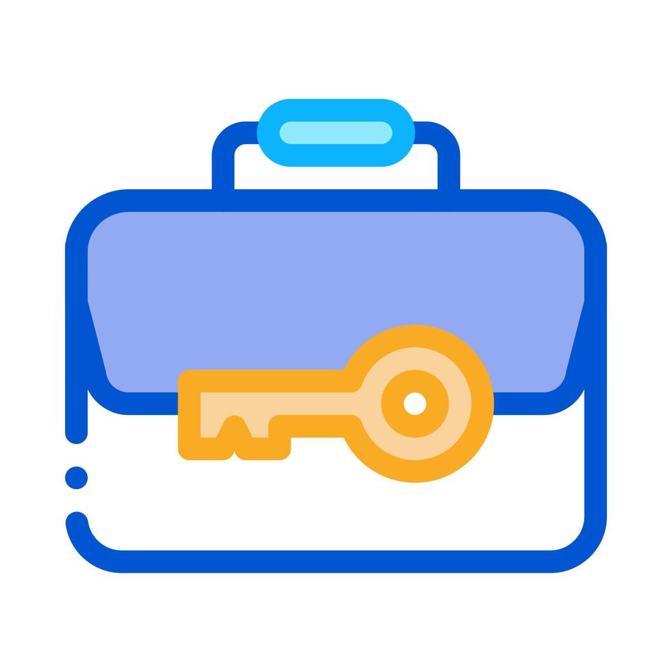 case and key icon vector outline illustration