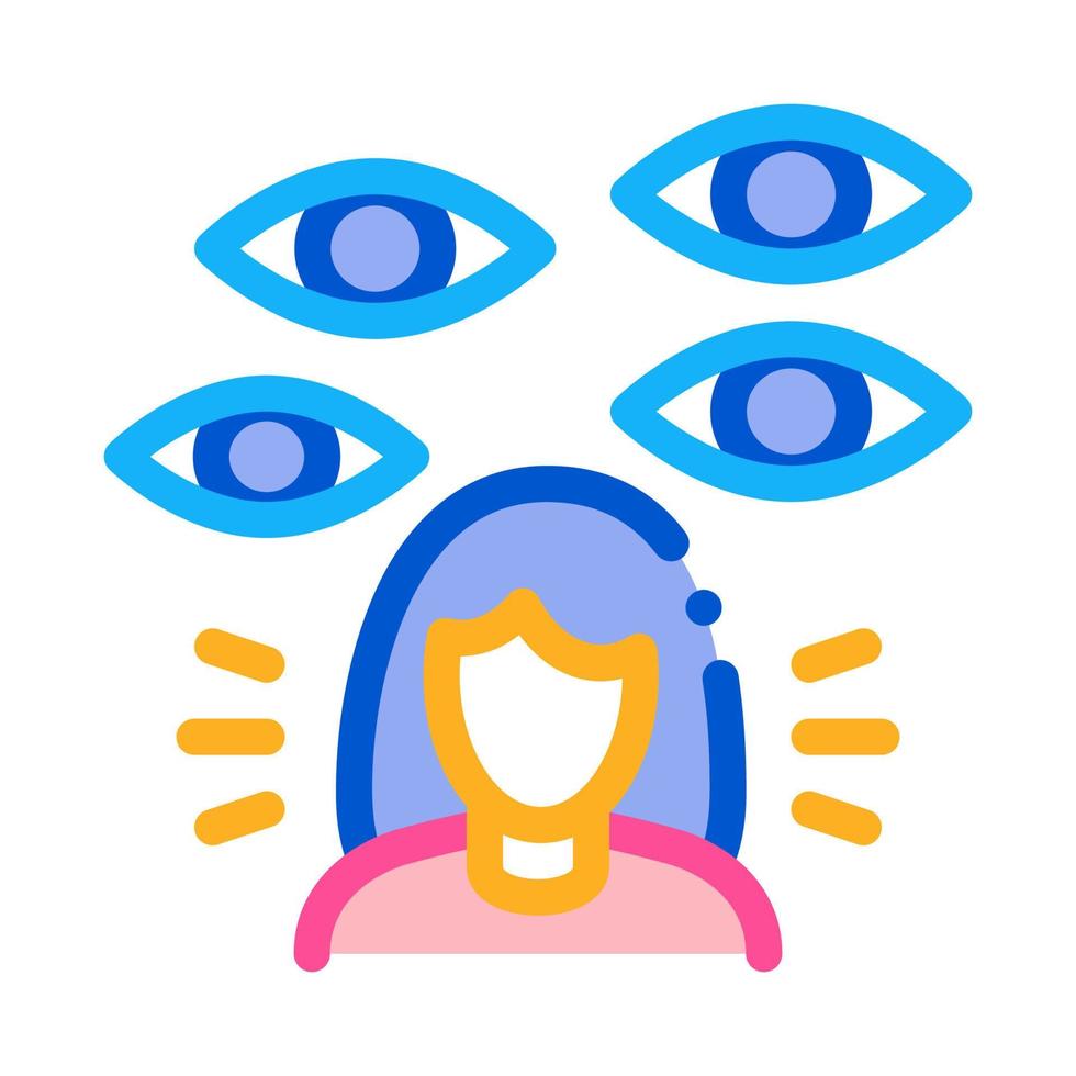 ojos mirando mujer icono vector contorno ilustración