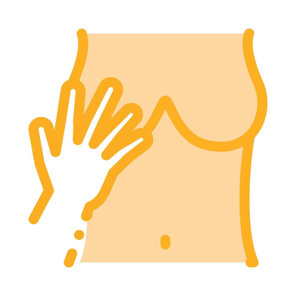 hand touching boobs icon vector outline illustration