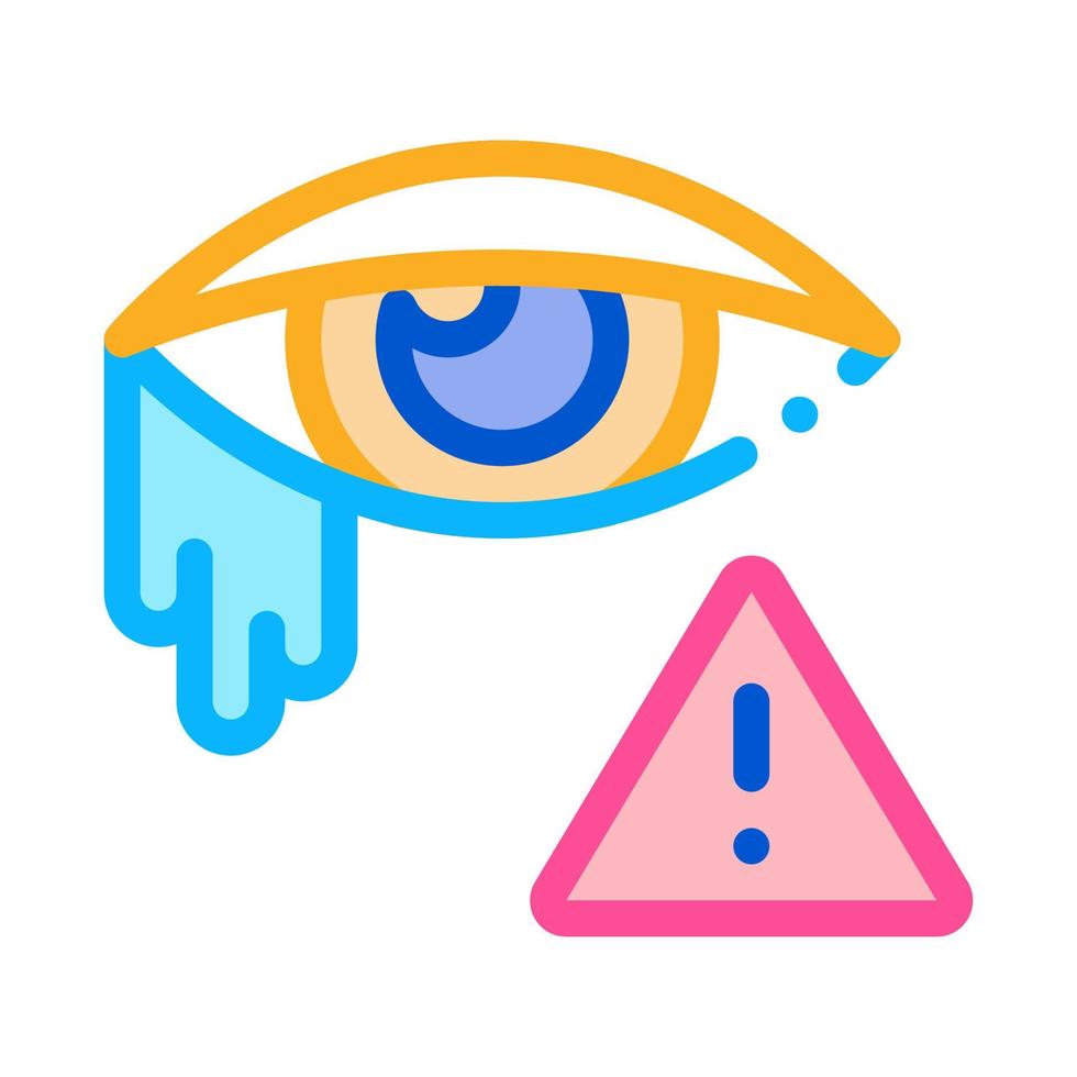 crying eye exclamation sign icon vector outline illustration