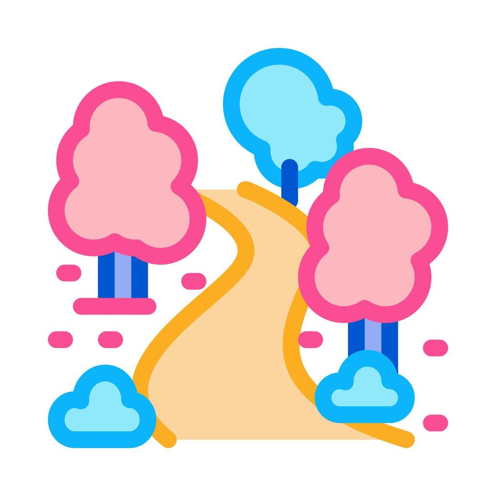 park alley and trees icon vector outline illustration